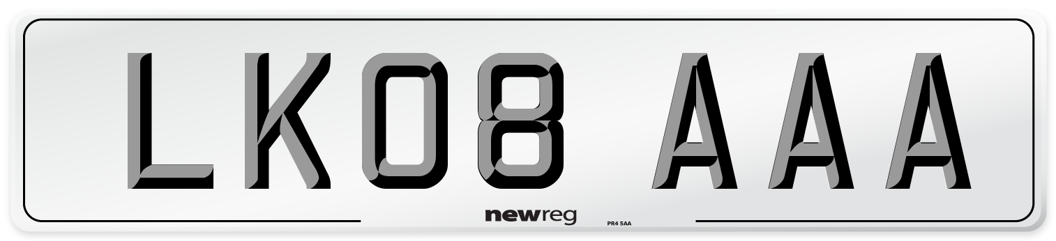 LK08 AAA Number Plate from New Reg